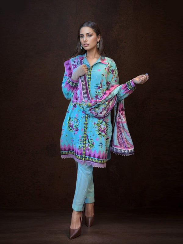3pc Unstitched Lawn Suit