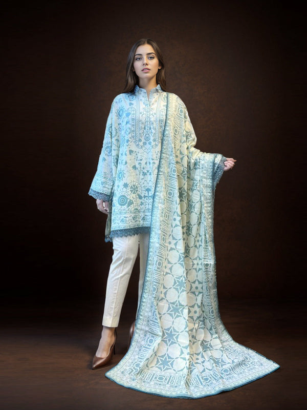 3PC Unstitched Lawn Suit