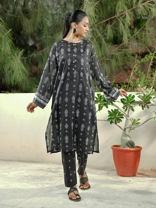 2pc - Basic Printed | B&W Stitched Suit