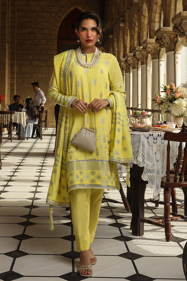 3Pc Unstitched - Viscose Jacquard Suit
