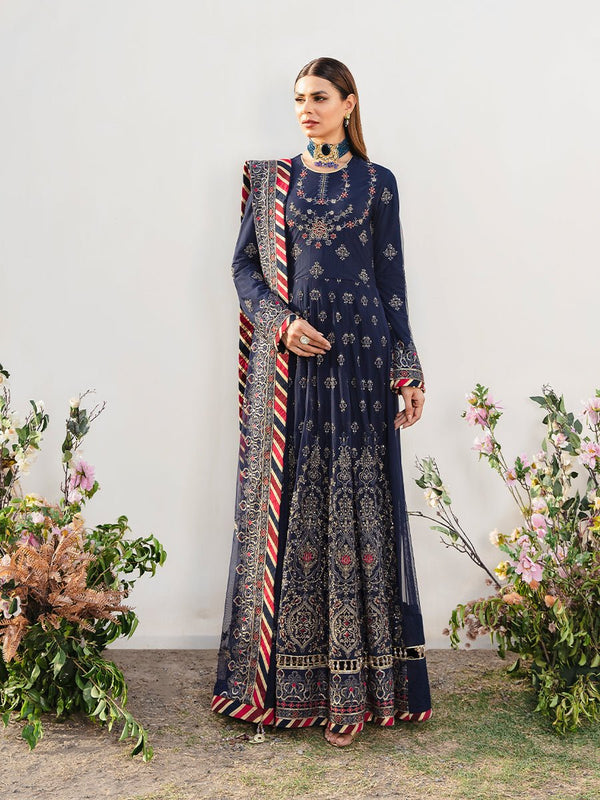 Azure - Unstitched Luxury Chiffon - Retro (HC-00032UT) - SalitexOnline