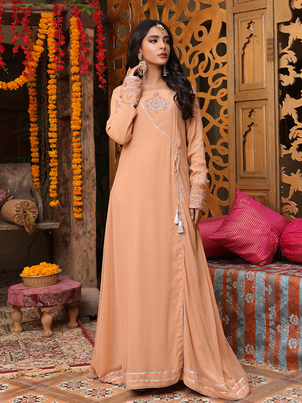 Sticthed 3pc Printed Embroidered Cambric Shirt with Printed & Embroidered Chiffon Dupatta (WK-400A) - SalitexOnline
