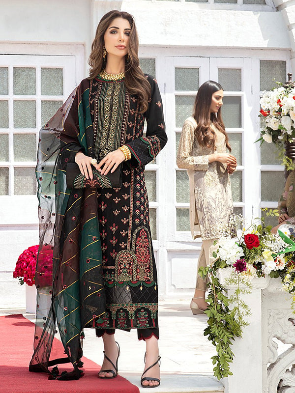 Glitzy-Unstitched 3pc Heavy Embroidered Luxury Chiffon Suit (HC-00004) - SalitexOnline