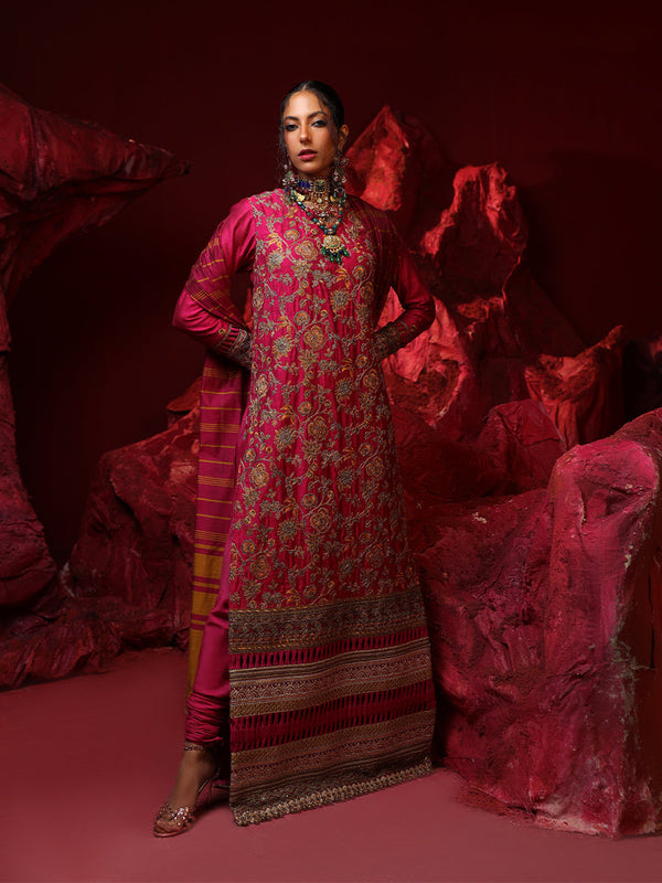 STITCHED FESTIVE FORMAL EMBROIDERED SUIT (NO66)