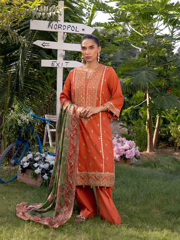 LUXURY CAMBRIC EMBROIDERED SUIT