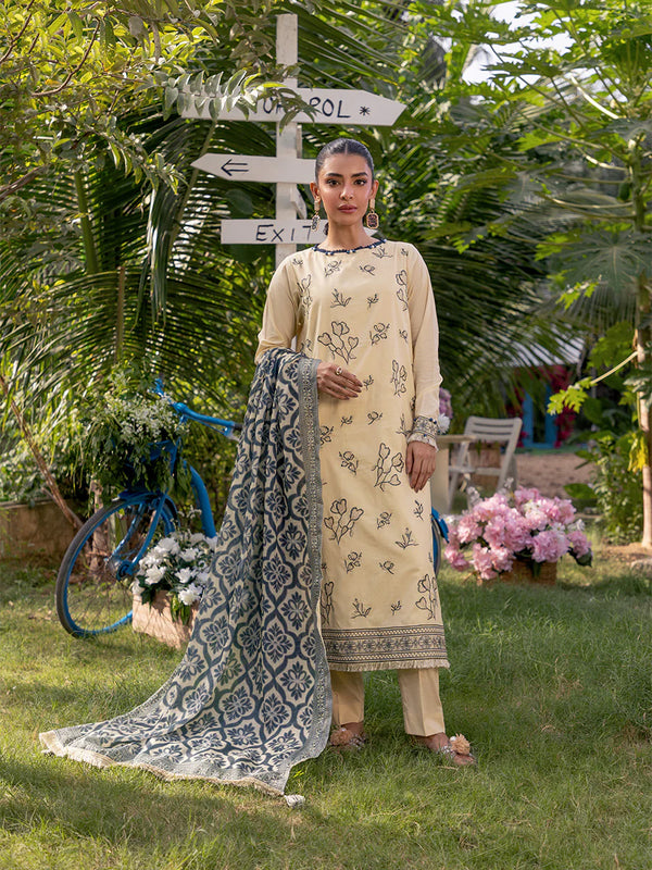 LUXURY CAMBRIC EMBROIDERED SUIT