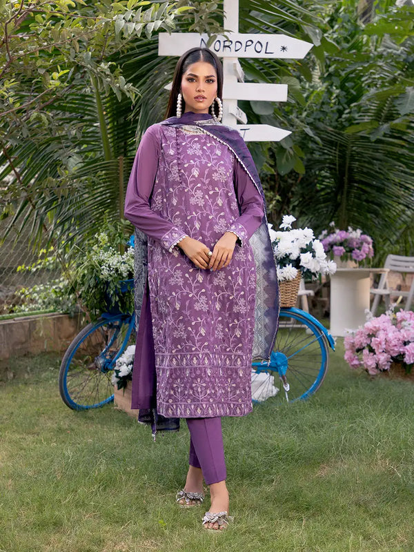 LUXURY CAMBRIC EMBROIDERED SUIT