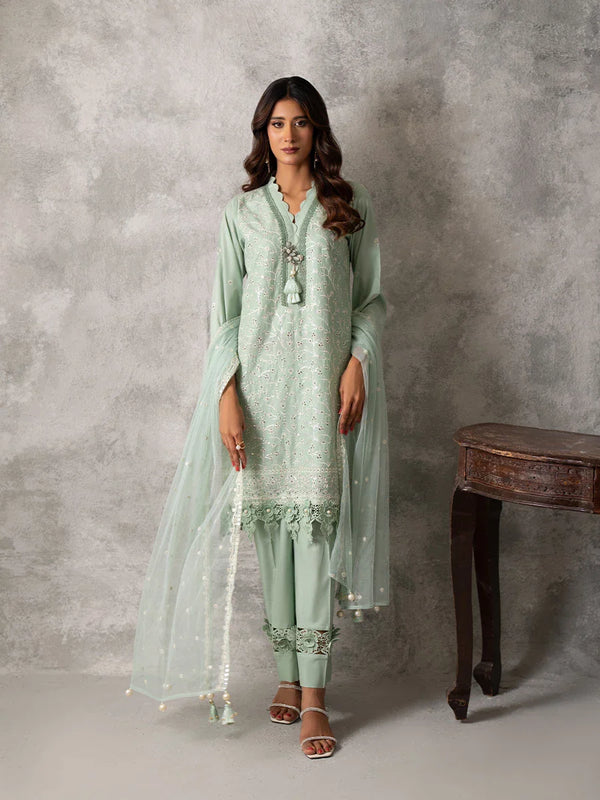 3PC UNSTITCHED EMBROIDERED LUXURY LAWN SUIT