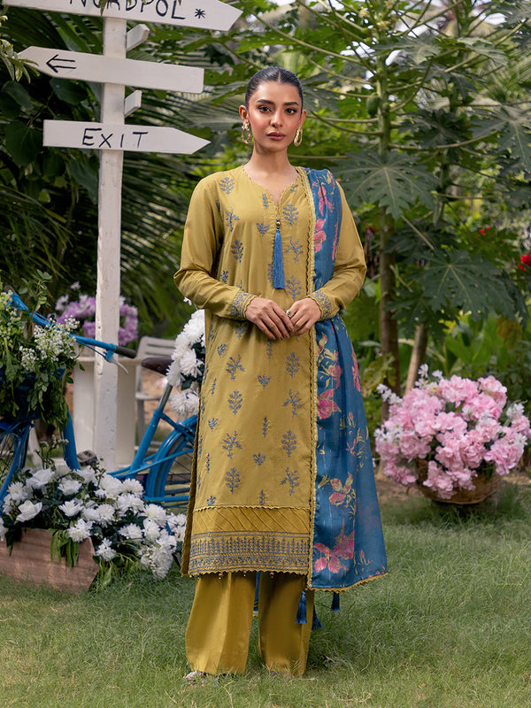 LUXURY CAMBRIC EMBROIDERED SUIT