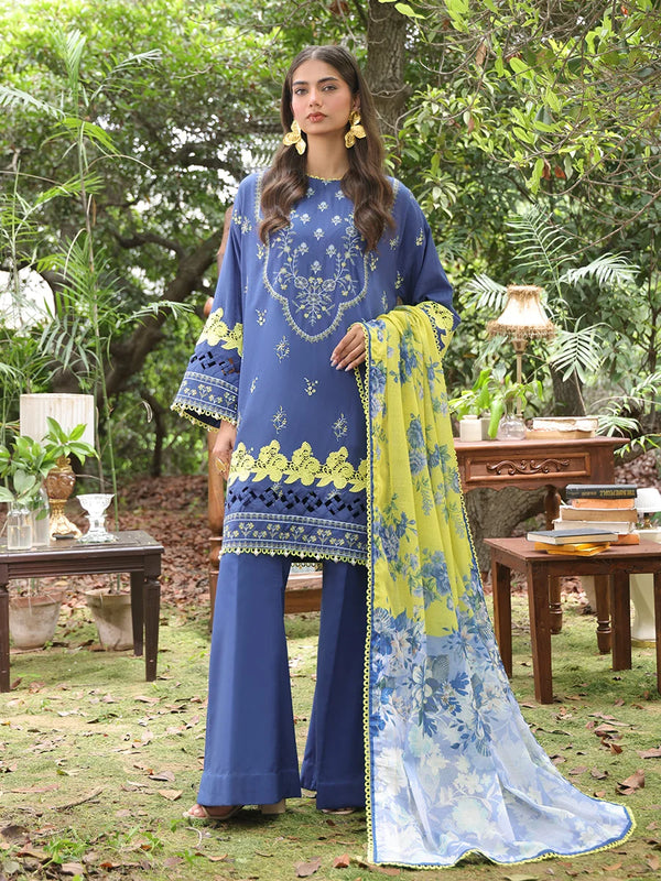 3PC STITCHED LUXURY CAMBRIC EMBROIDERED SUIT