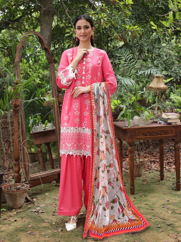 3PC STITCHED CAMBRIC EMBROIDERED SUIT