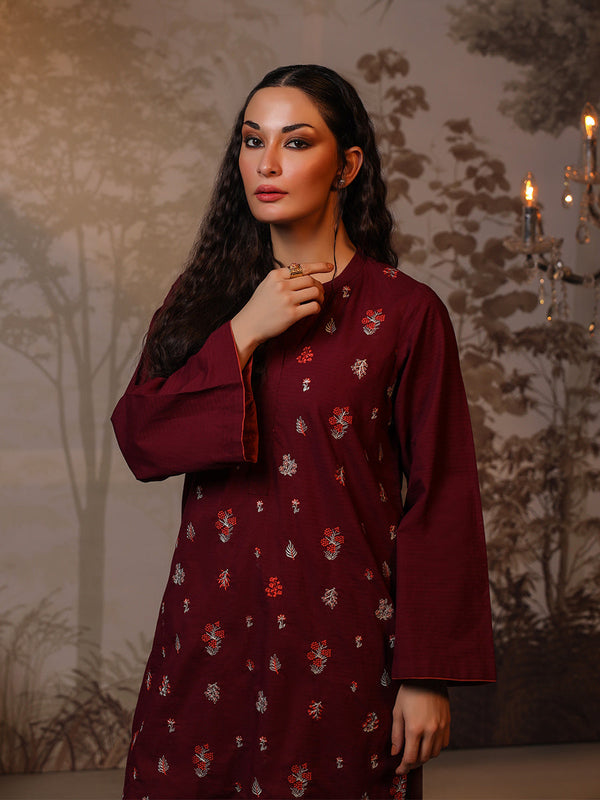 1Pc Solid Embroidered Stitched Suit