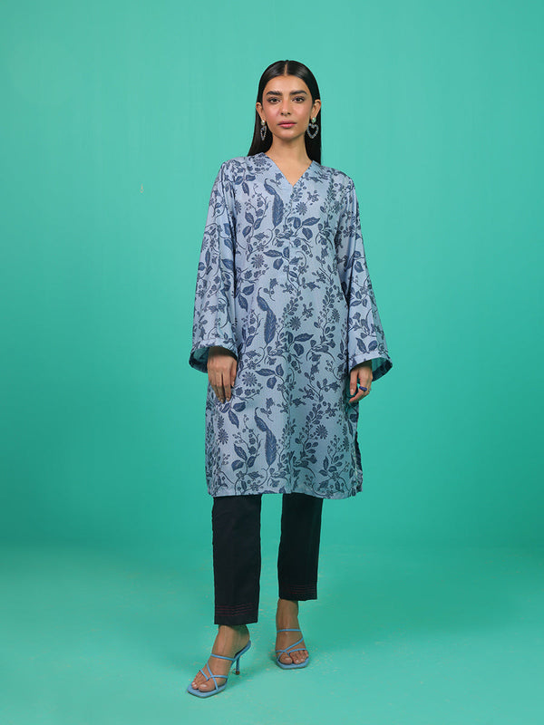 1pc - Stitched Basic Printed Lawn Silk Shirt