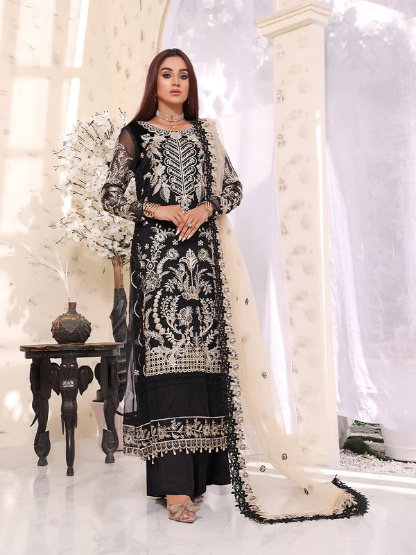 3PC Unstitched Heavy Embroidered Luxury Chiffon