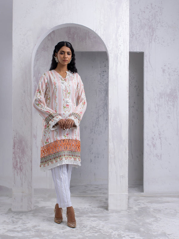 1pc Unstitched Printed Dobby Silk Lawn Kurti (SI056)
