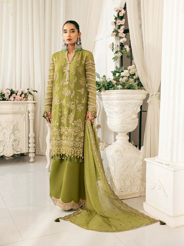 3PC Unstitched Chiffon Embroidered Suit (CH030)