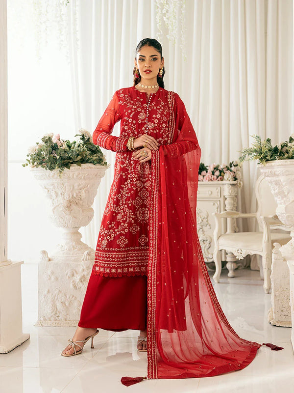 3PC Unstitched Chiffon Embroidered Suit (CH027)