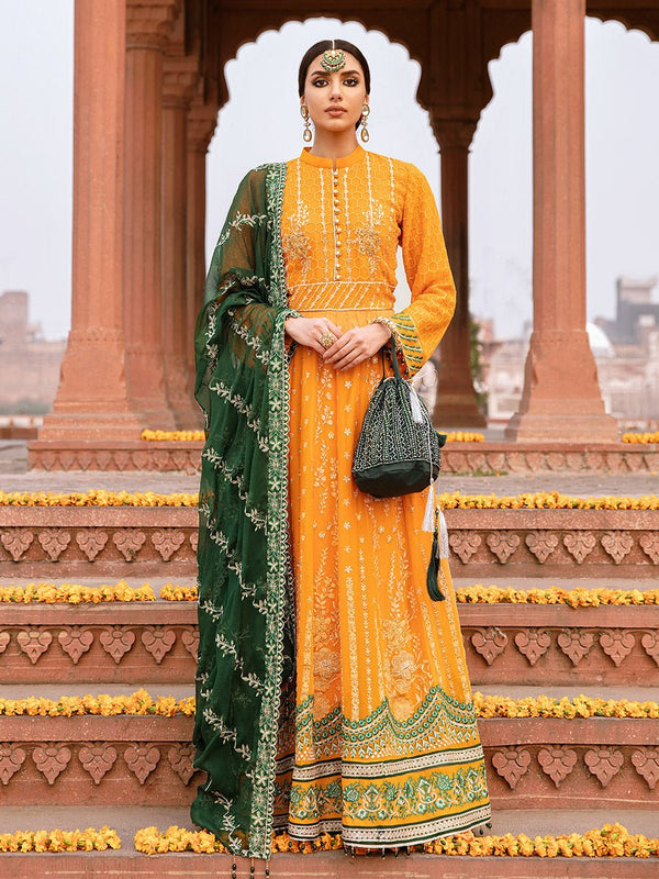 Suraj Mukhi - 3pc Unstitched Luxury Chiffon - Dastak (HC-26) - SalitexOnline