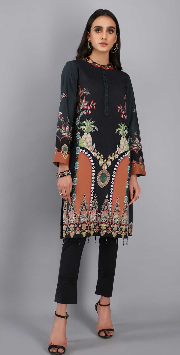 Unstitched 1pc Digital Printed Lawn Shirt - UK-02 - SalitexOnline