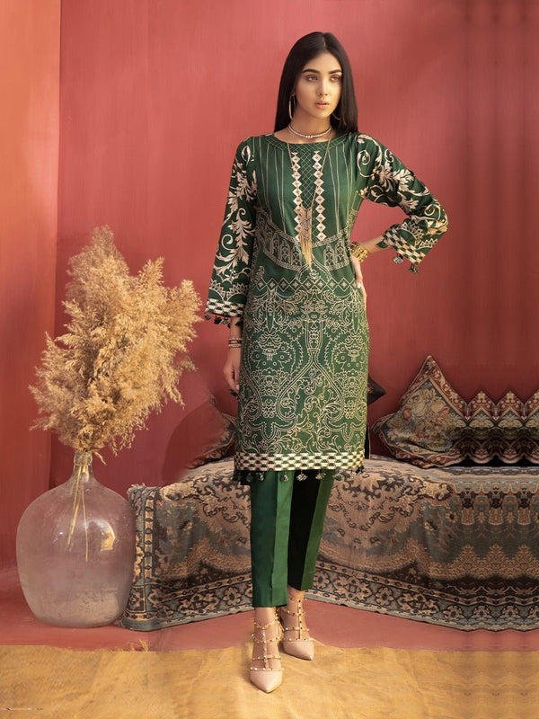 Embroidered Lawn Shirt with Chiffon Dupatta I 3pc (WK-260A) - SalitexOnline