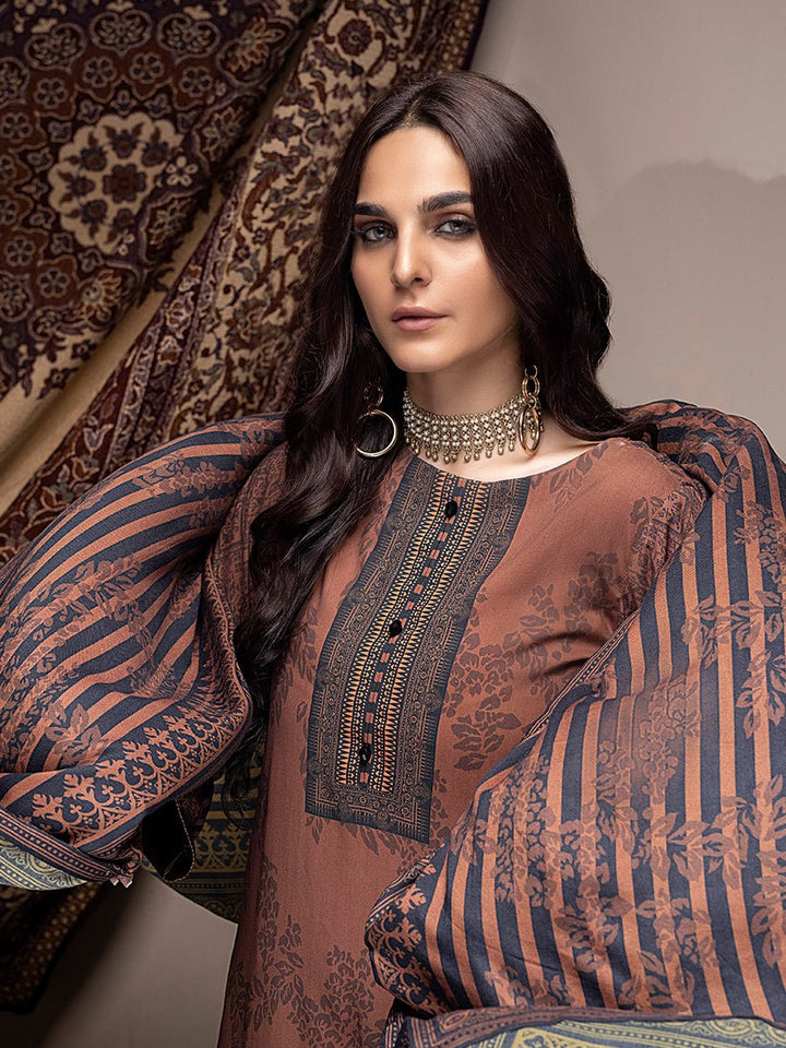 Unstitched 3pc - Digital Printed Linen Shirt With Digital Printed Twill Linen Dupatta & Dyed Linen Trouser - Vol.2 (WK-00907) - SalitexOnline
