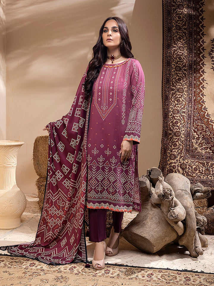 Unstitched 3pc - Digital Printed Linen Shirt With Digital Printed Twill Linen Dupatta & Dyed Linen Trouser - Vol.2 (WK-00908) - SalitexOnline