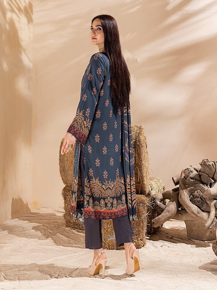 Unstitched 3pc - Digital Printed Linen Shirt With Digital Printed Twill Linen Dupatta & Dyed Linen Trouser - Vol.2 (WK-00909) - SalitexOnline