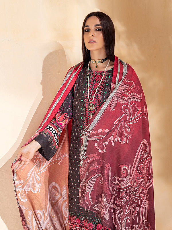 Unstitched 3pc - Digital Printed Linen Shirt With Digital Printed Twill Linen Dupatta & Dyed Linen Trouser - Vol.2 (WK-00914) - SalitexOnline
