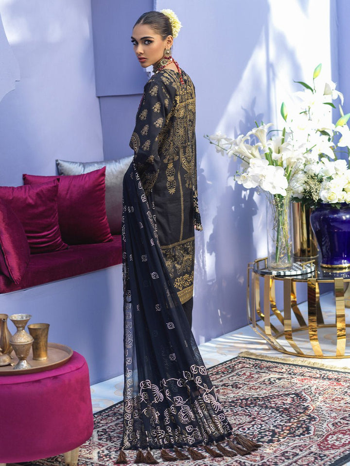 Unstitched 3pc - Embroidered Suit With Mukesh Chiffon Dupatta - Oznur Vol.2 (WK-00999BUT) - SalitexOnline